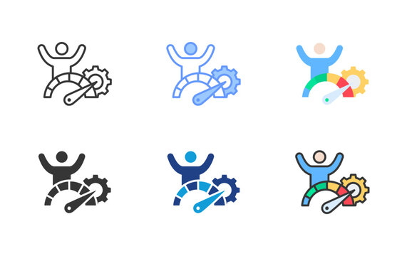 Performance Icon Set Multiple Style Collection