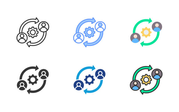 Team Synergy Icon Set Multiple Style Collection