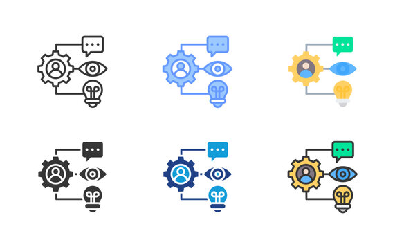 Skill Competency Icon Set Multiple Style Collection
