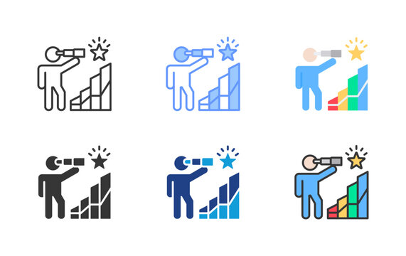 Leadrship Vision Icon Set Multiple Style Collection