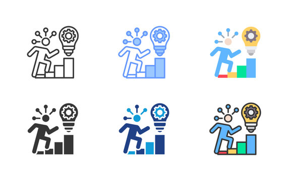 Skill Enhancement Icon Set Multiple Style Collection
