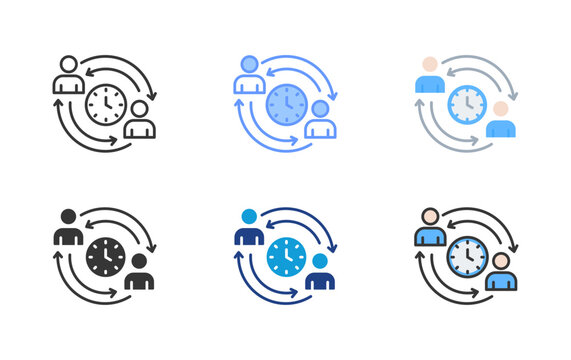 Working Shift Icon Set Multiple Style Collection