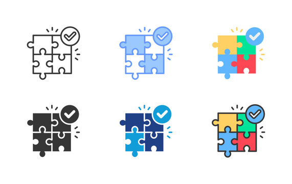 Completion Icon Set Multiple Style Collection