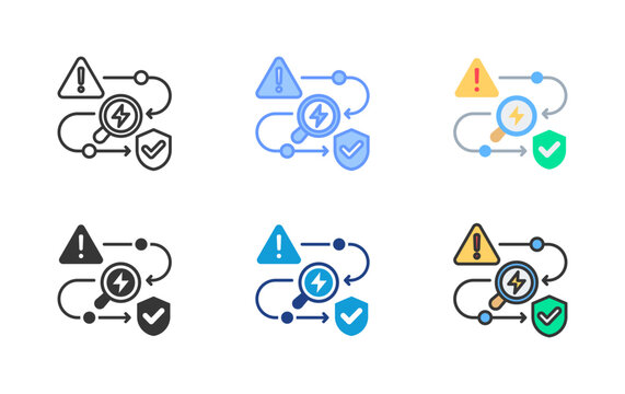 Risk Assessment Icon Set Multiple Style Collection