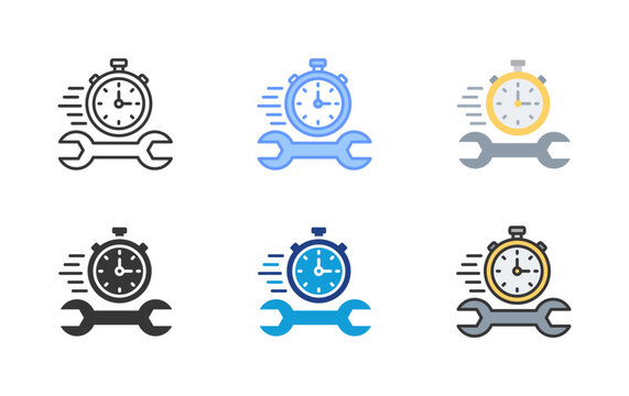 Fast Repair Icon Set Multiple Style Collection
