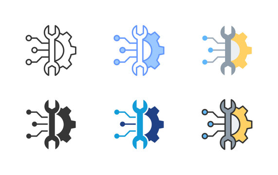 Smart Repair System Icon Set Multiple Style Collection