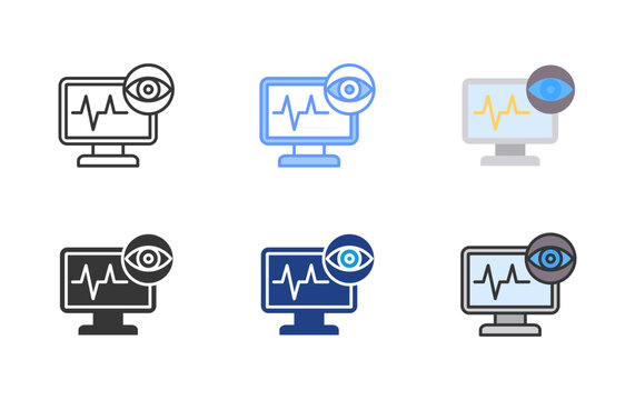 Monitoring Icon Set Multiple Style Collection