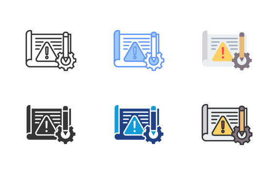 Mitigation Plan Icon Set Multiple Style Collection