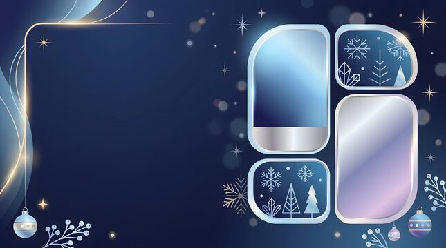 Abstract Winter Window Christmas Gradient Holiday Background
