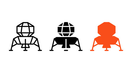 Lunar lander icon design set vector illustration with spacecraft exploration symbols © Al Rafi