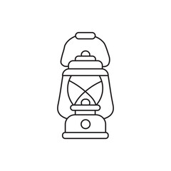Black outline icon of a camping lantern © mdminhajtalukdar
