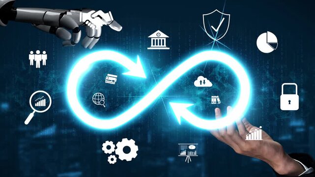 Infinity concept, limitless business potential, innovation opportunities, forward-thinking strategy, and embracing endless possibilities for creative growth and future development. Muxer