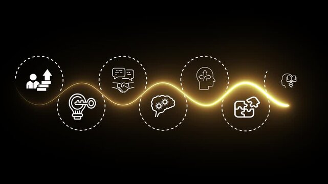 Future skills, personal development concept. A strategic roadmap for continuous professional growth. Master the critical human and digital skills needed to thrive in a rapidly changing world.