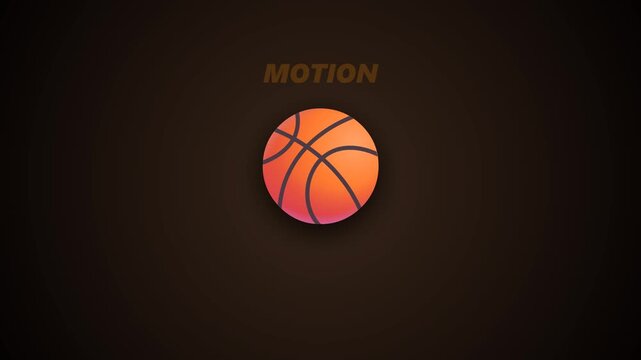 Animated Basketball Bouncing in Center of Dark Minimalist Background