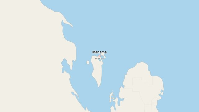 Manama Bahrain city map zoom animation 4K