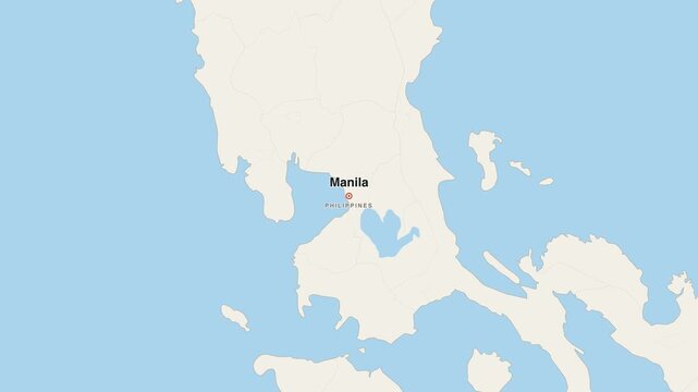 Manila Philippines city map zoom animation 4K