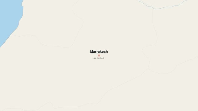 Marrakesh Morocco city map zoom animation 4K