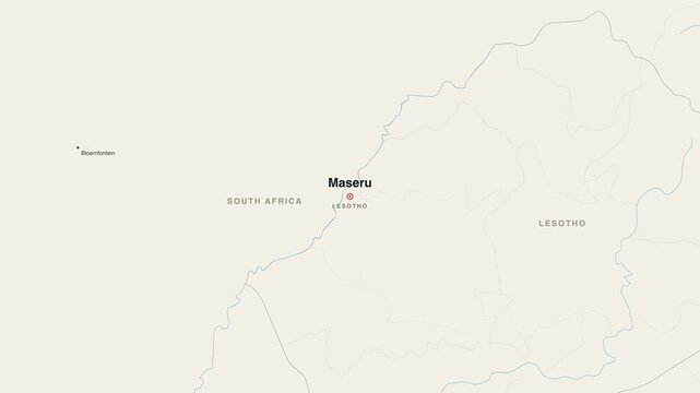 Maseru Lesotho city map zoom animation 4K