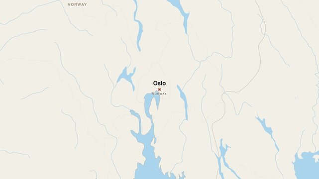 Oslo Norway city map zoom animation 4K
