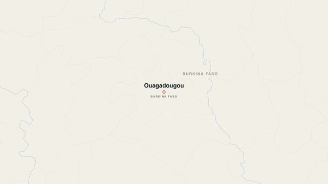 Ouagadougou Burkina Faso city map zoom animation 4K