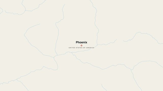 Phoenix United States Of America city map zoom animation 4K
