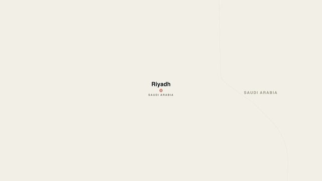 Riyadh Saudi Arabia city map zoom animation 4K