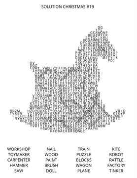 Letter Cloud Shape Tree with Puzzle Pieces and Craft Items for Creativity