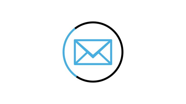 Mail icon animation. email, E-mail, and envelope icon animation video. Motion graphics with alpha channel