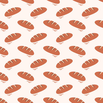 Seamless bread loaf pattern. Repeating bread loaf pattern for bakery branding and textile use