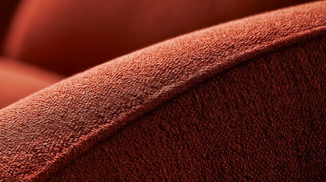 Macro view of textured dark red velvet fabric surface.