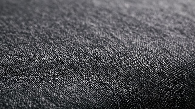 Macro view of dark gray fabric texture background.