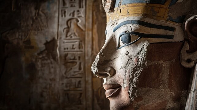 stele. Weathered stone Egyptian stele with carved relief of cobra goddess. event programs, museum guides, designed for cultural heritage projects and event programs, elevates cultural identity.