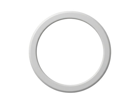 isolated transparent rubber o-ring with smooth inner and outer edges.
