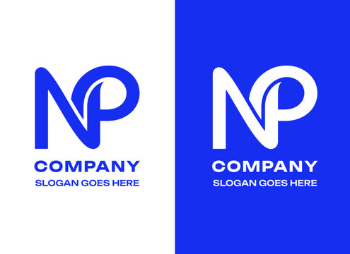 NP Interlocking Monogram Logo Template Design