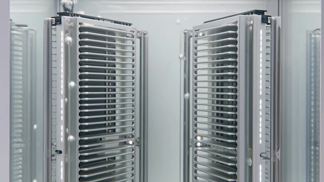 Macro Slow Motion of Dual Multi GPU Processors Submerged in Immersion Tank