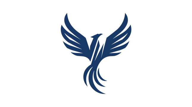 Blue Phoenix Bird Vector Illustration