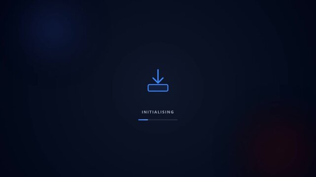 Digital ui sequence showing system initialization and failure error