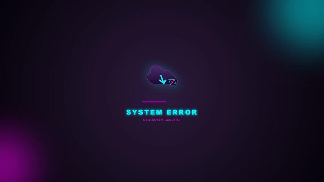 Digital cloud system error notification with neon lights