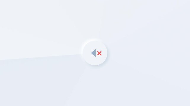 Neumorphic speaker and mute icons on clean white background