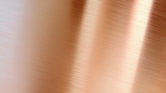Polished metallic surface displays subtle brushed texture and warm light reflections.