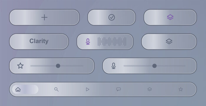 Minimalist flat ui icons set with home button and search feature Vector