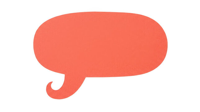 Orange speech bubble isolated on transparent background
