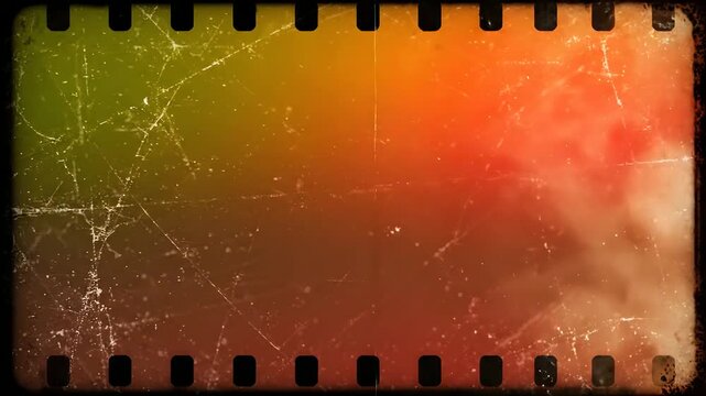 Flickering vintage film frame with leaks and scratches retro cinema