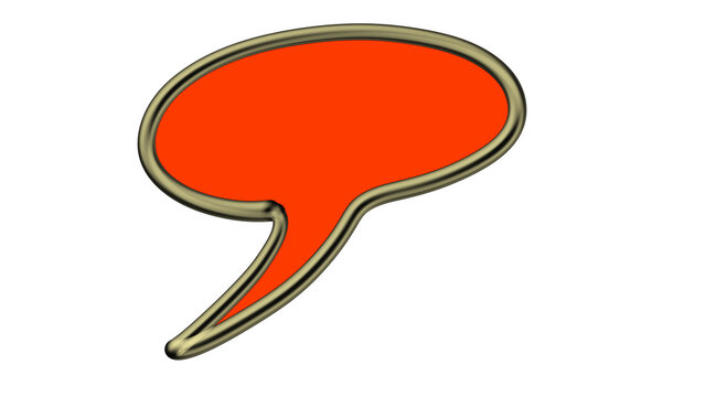 Illustration of a red chat bubble within a gold frame PNG transparent