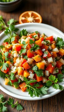 Vibrant colors of tabbouleh salad with fresh herbs and juicy parsley, salad, fresh