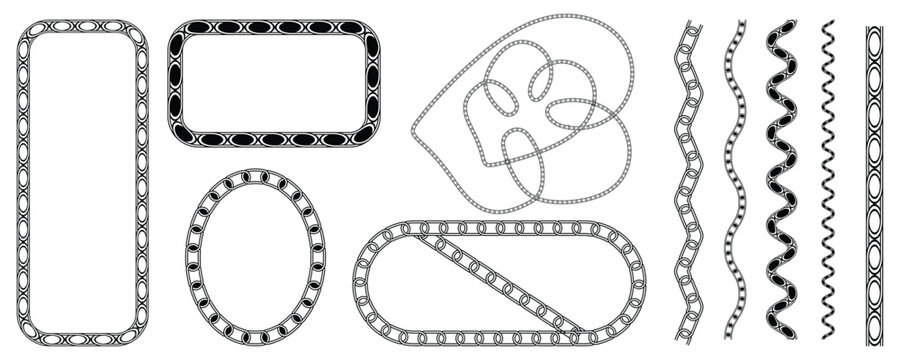 Brush-style rope circle with vintage knot, Rope line border with lasso knot and cord texture for marine themes. Flat vector illustration isolated on white background.