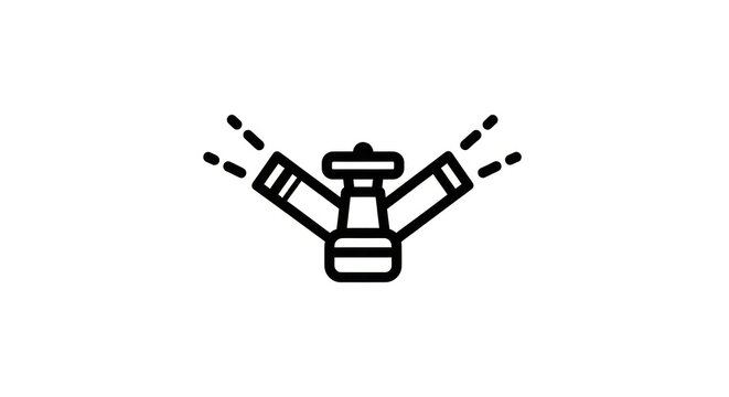 Water Faucet Icon with Water Spray.