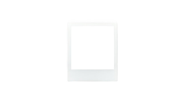 Blank instant photo frame isolated on transparent background