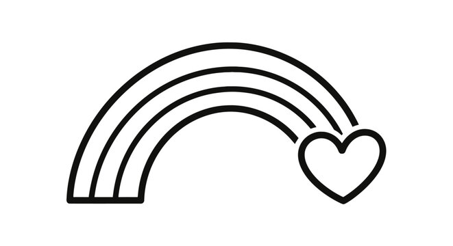 Heart Rainbow Love Symbol Icon.