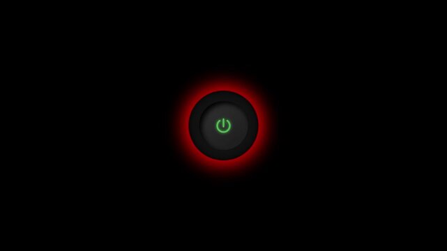 Glowing power buttons in a grid on black background